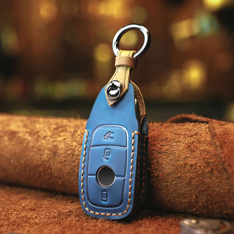 For Mercedes Benz AMG E E200 E400 E550 Class W213/C W205 2018-19 Genuine Leather Car Key Case Bag