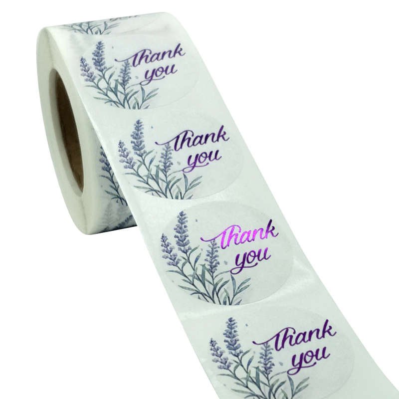 50pcs/roll Thank You Stickers 3.8cm /1.5 Inch Gift Packaging Stickers Ref 02