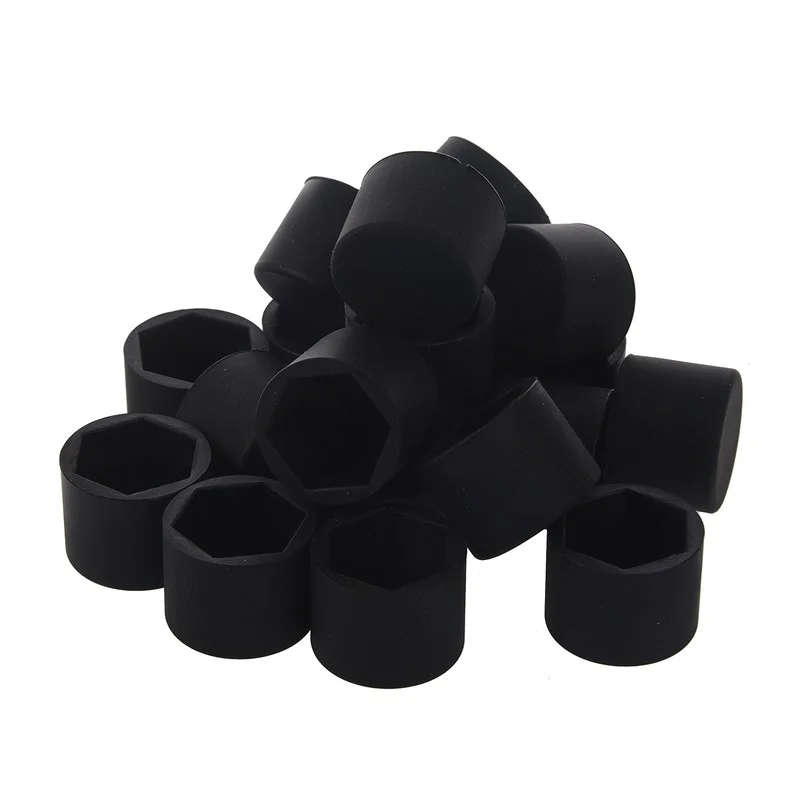 20pcs Universal Black Silicone Wheel Lugs Nuts Bolts Covers Protective Caps 21mm