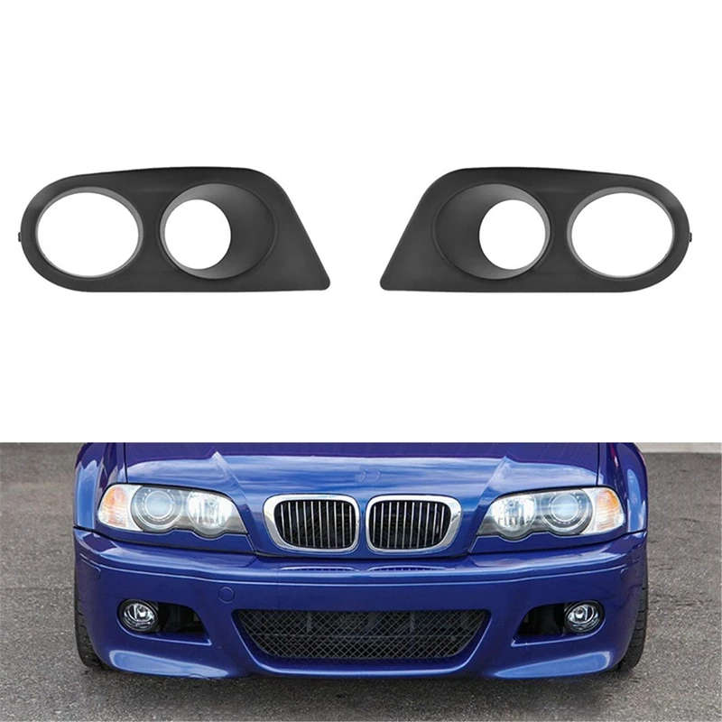 Front Bumper Fog Light Cover Grilles Replacement For 2001-2006 -BMW E46 M3 Left And Right Side
