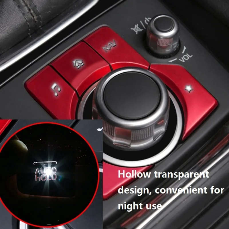 Car Aluminum Multimedia Button Cover Frame Trim Sticker for Mazda 3 Axela CX-4 CX-5 LHD Accessories