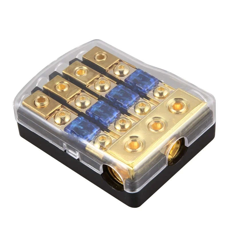 Car Truck o Amplifier Circuit Holder AGU Style Stereo Amplifier Refit Fuse Adapter 1 in 4 Way Out