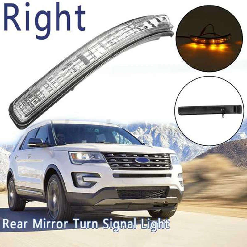 Car Left & Right Side Wind Mirror Light Turn Signal Blinker Lamp for Ford Explorer 2011-2018