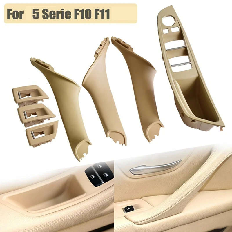 RHD Car Interior Door Handle Inner Door Panel Pull Trim Cover for -Bmw 5 Serie F10 F11 520 525