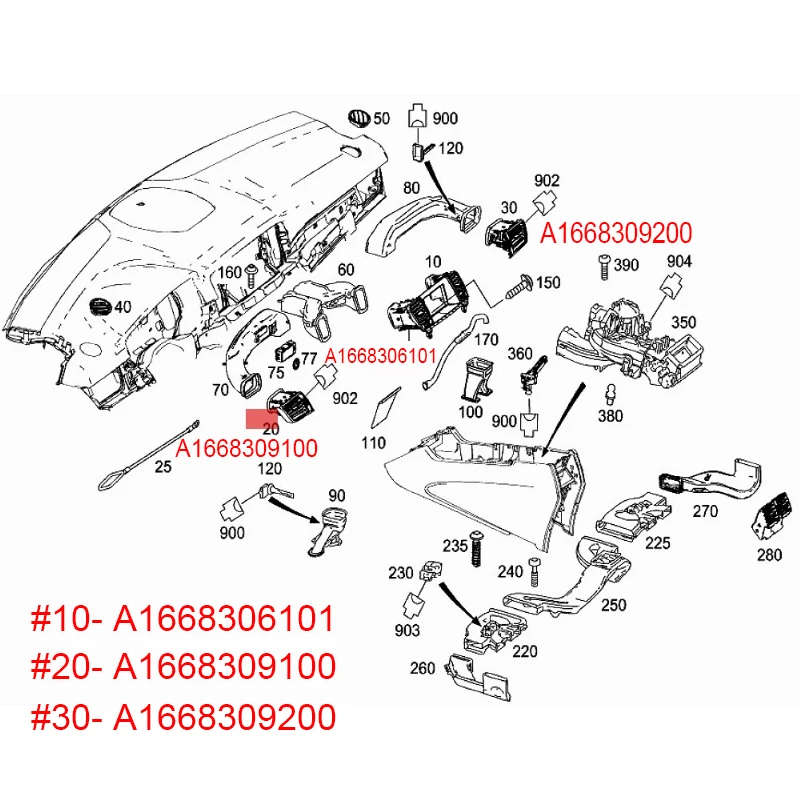 Air Conditioning Outlet Vent Shutter For Benz GLS 63 43 ML/GLE 250 320 350 400 CDI/D 4MATIC