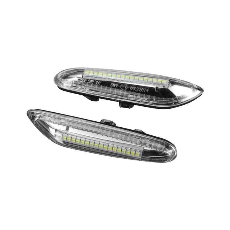 1Pair Smoke Lens White LED Side Marker Lights Lamp For BMW E80 3 39; E90 5 39; E60 X3