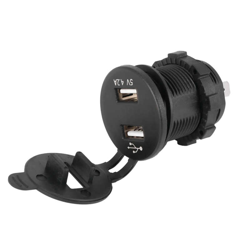 2X USB Car Socket 12V Car Charger 5V 4.2A Dual USB Car Charger Waterproof Cigarette Adapter