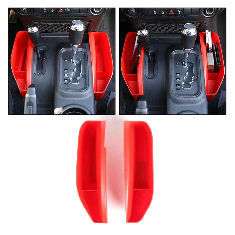 Gear Shifter Storage Box Center Console Organizer Tray Phone Storage for Jeep Wrangler JK 2011-2017