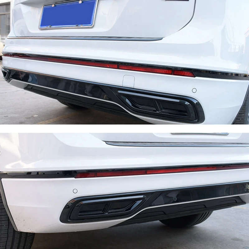 Car Rear Bumper Exhaust Muffler Tail Pipe Trim Sticker for Tiguan L 2022