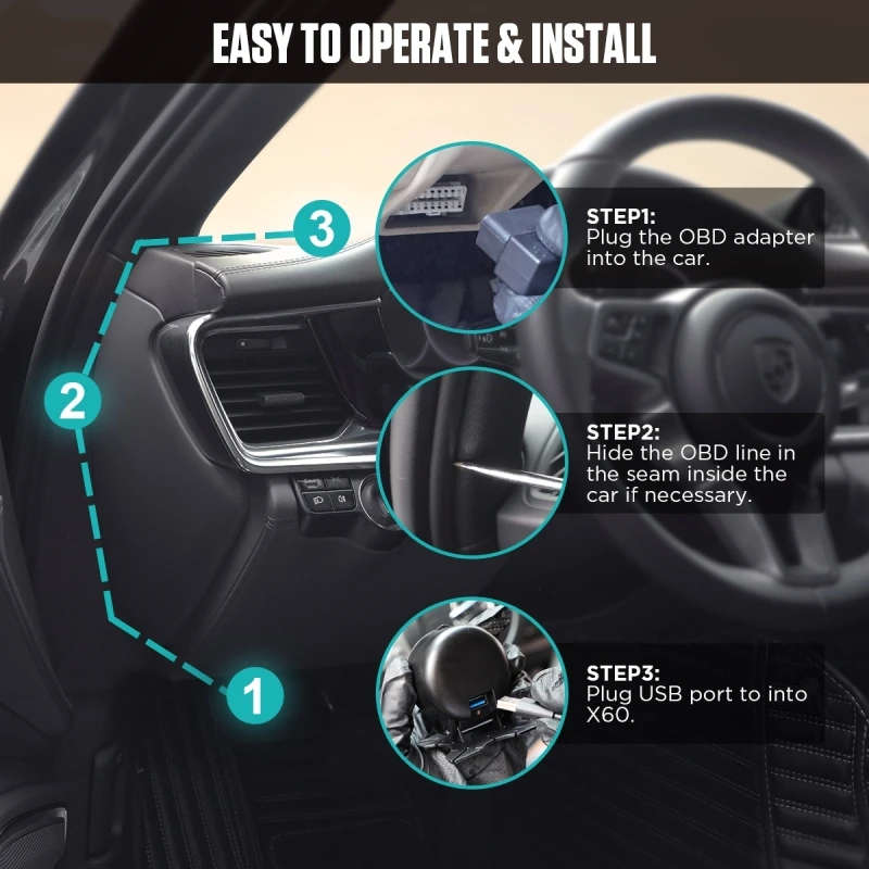X60 Car HUD Head-up Display Speedometer / Oil/Water Temperature Gauge/ Tachometer/ Mileage Meter