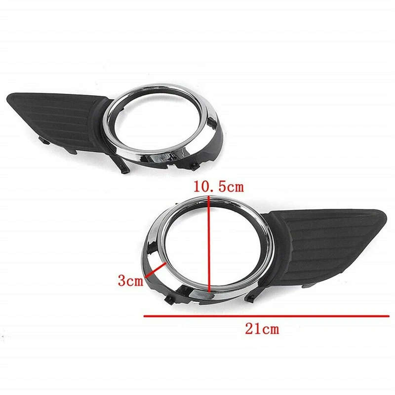 Chrome Trim Fog Light Grill Bumper Bezel Cover for Toyota Sienna Base/XLE/LE 2011-2017