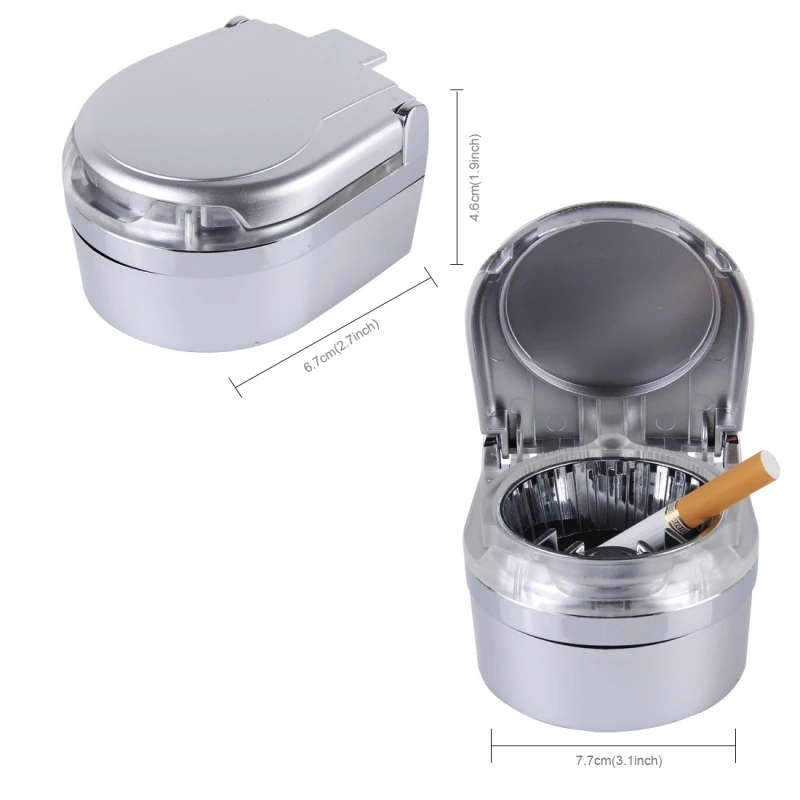 Mini Portable Car Ashtray Blue LED Light for Dashboard Cigar Cigarette