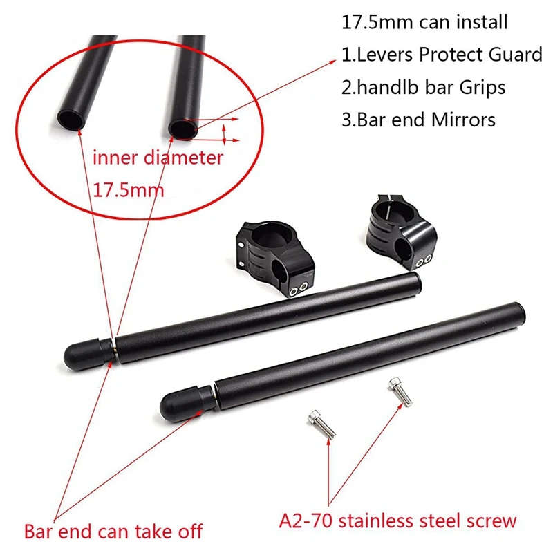 39MM Motorcycle Clip-on 7/8 Fork Handlebars Raised for Yamaha YZF-R6 1999-2004 R6S 06-09 FZR100