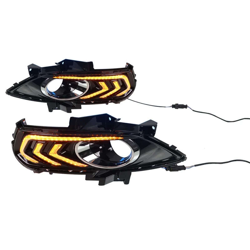 2Pcs for 2013-2015 Ford New Mondeo with Yellow and Blue Three-Color Daytime Running Lights