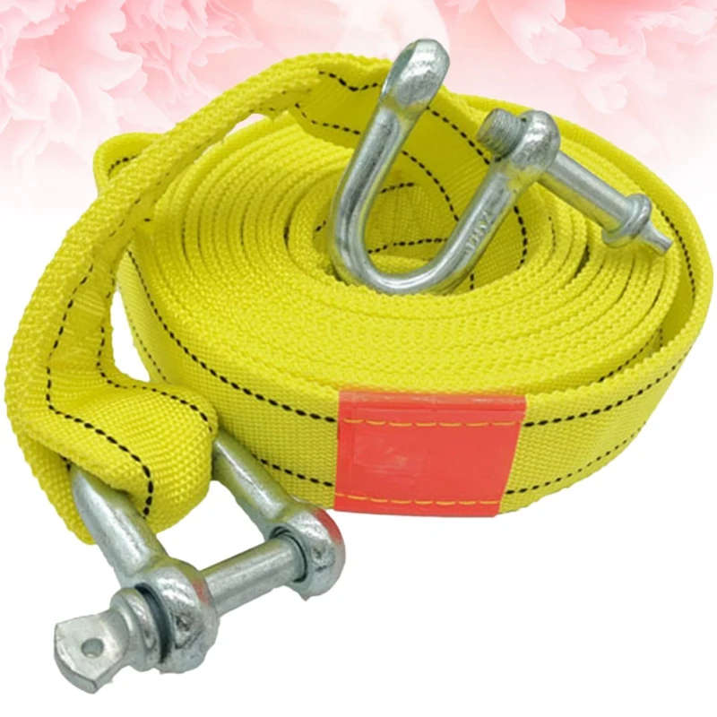 5M 5T Car Electric Winch Rope Off-Road Vehicle Tow Rope with U-Shaped Hook Tow Strap for Cars