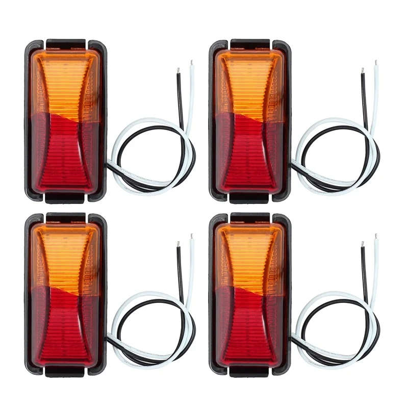 4PCS 8 LED Car Truck Rear Tail Light Waterproof Double Sides Marker Trailer Lights 10-30V