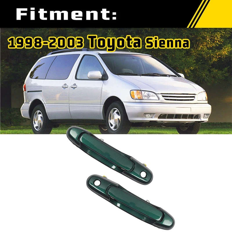 Front Outside Exterior Door Handle Pair Set for 1998-2003 Toyota Sienna Driver and Passenger Side
