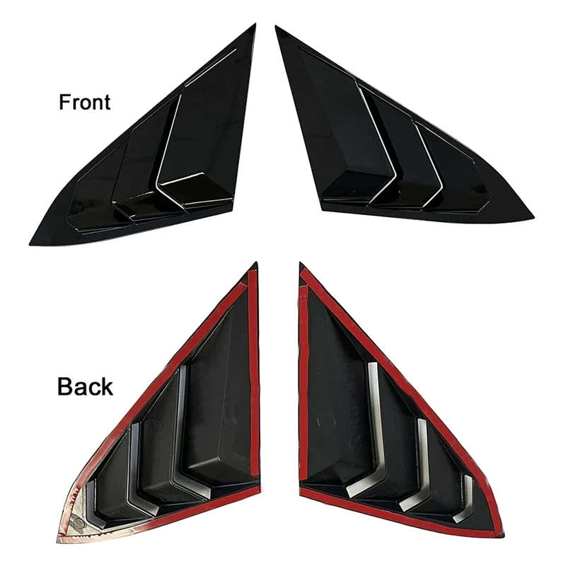 Racing Style Car Rear Side Window Louvers Cover Blinds Scoop Air Vent Cover Trim for Honda Civic
