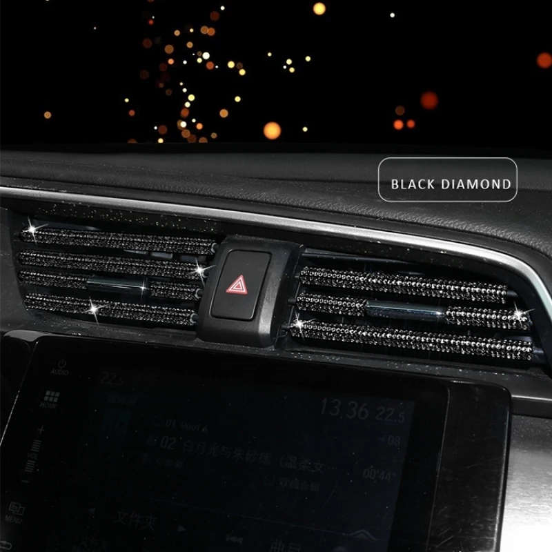 5 PCS Car Outlet Diamond Decorative Strip Air Conditioning Port U-Shaped Clip Strip
