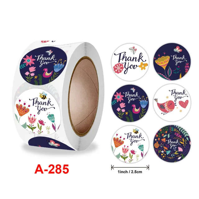100pcs/roll Business Label Stickers Paper Cute Thank You Stickers