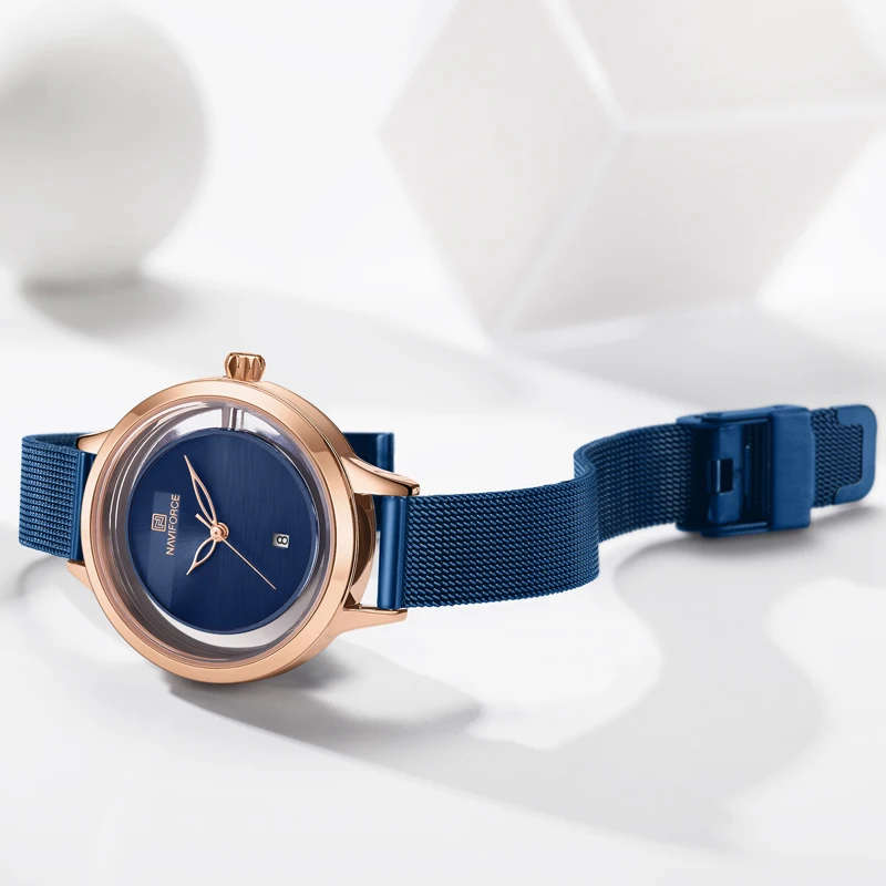NAVIFORCE Women Watch Top Brand Luxury Ladies Fashion Simple Stainless Steel Quartz Watches Female Waterproof Date Wristwatch|Women's Watches| - AliExpress