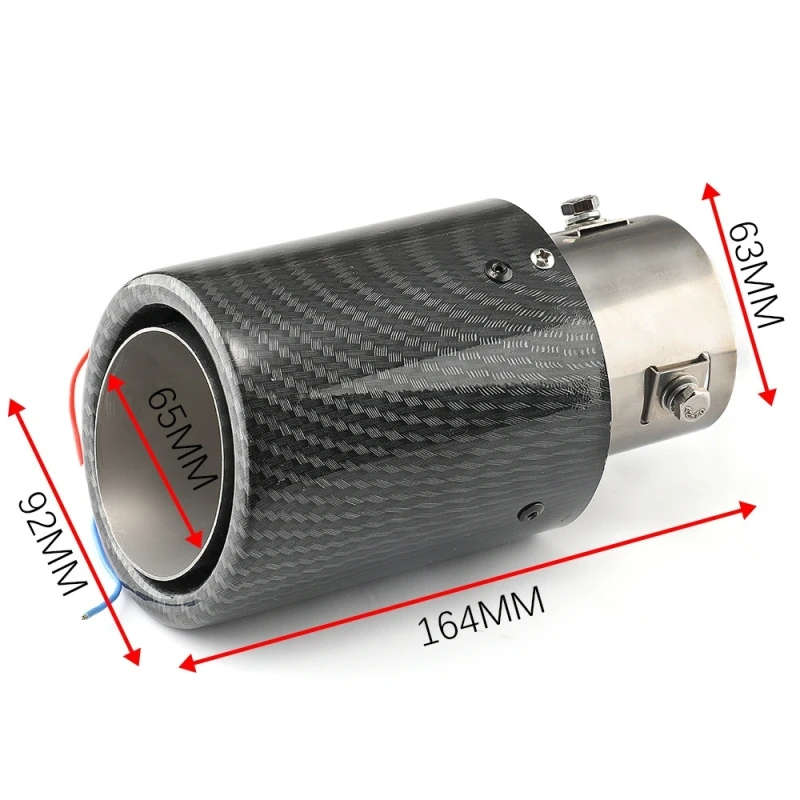 Car Tail Throat Exhaust Pipes Carbon Fiber LED Lights Luminous Modified