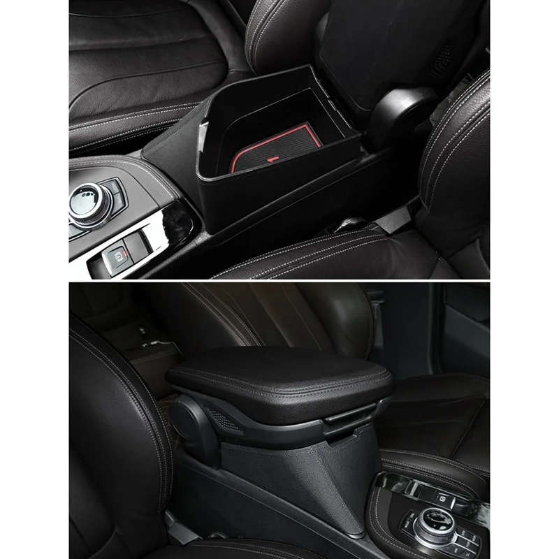 For-BMW X1 X2 F47 F48 -2020 Central Console Armrest Box Storage Box Leather Organizer Tray
