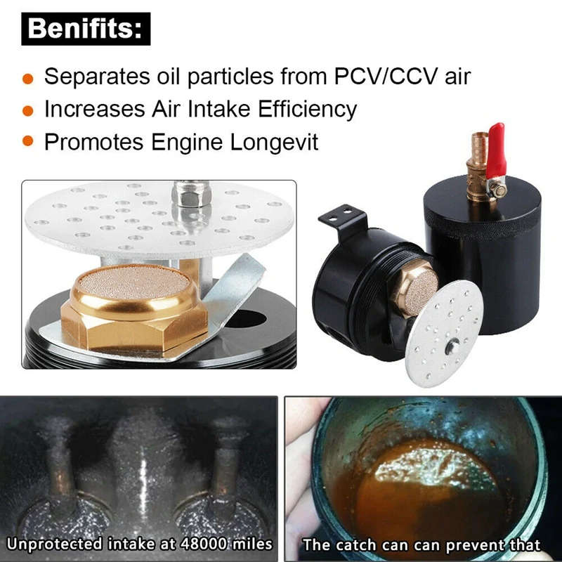 Car Universal Exhaust Gas Engine Oil Pot Two-Hole Oil Storage Tank Kit