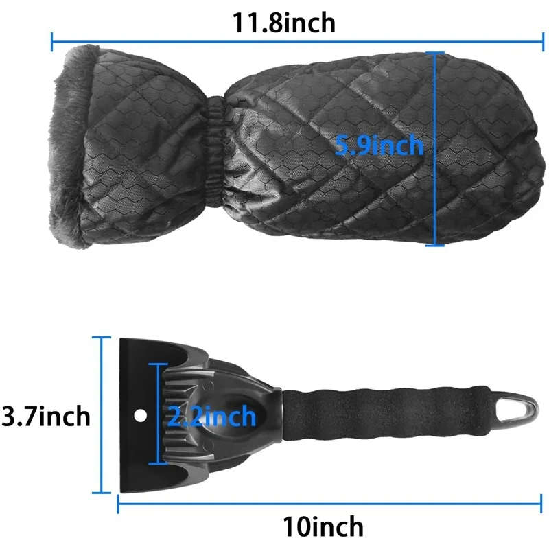 Ice Scraper Mitt Glove Windshield Snow Scraper Waterproof Snow Remover