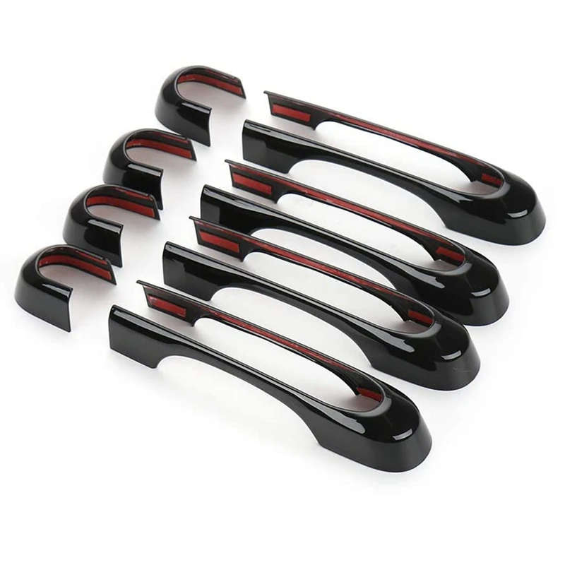 Exterior Door Handle Cover Inserts Trim Accessories for Jeep Renegade 2016-20 (Black)
