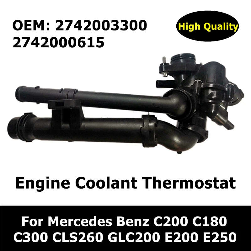 Engine Coolant Thermostat For Mercedes Benz C200 C180 C300 CLS260 GLC200 E200 E250