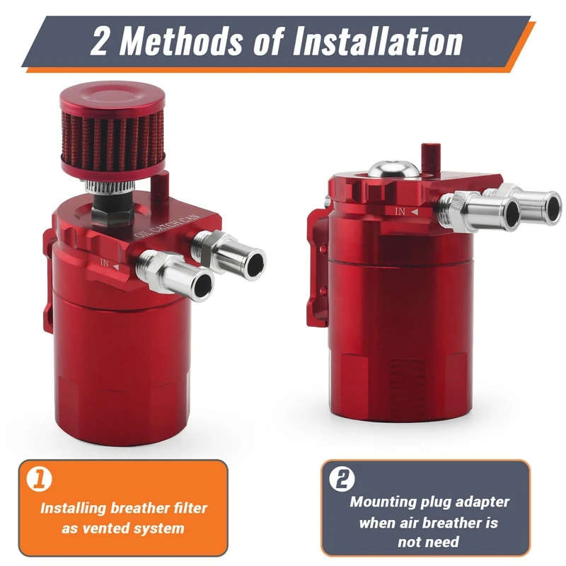 300Ml Car Aluminum Car Filter Oil Can Filter Oil Pot Two-Hole Oil Storage Tank Kit with Air Filter