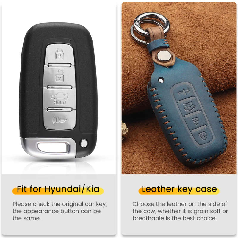 For Kia K2 K5 For Hyundai IX35 Sonata Genesis Equus Elantra Veloster Car Key Case 4 Buttons Covers