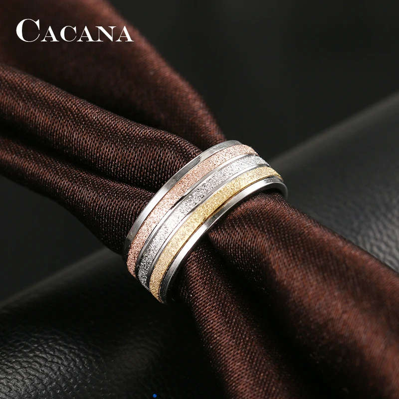 GENUINE Stainless Steel Ring Three Colors Lines Size 10 - DO NOT FADE