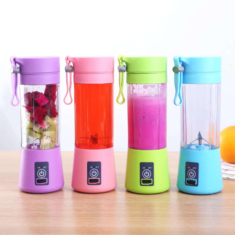 380ml 4/6 Blades Mini Portable Electric Fruit Juicer USB ...