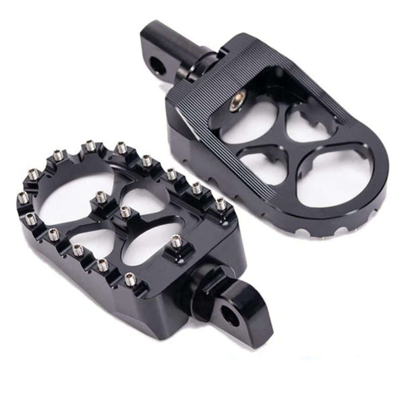 MX Foot Pegs Motorcycle WideFat Footpegs Bobber 360 Roating Rear Footrests for Dyna Fatboy