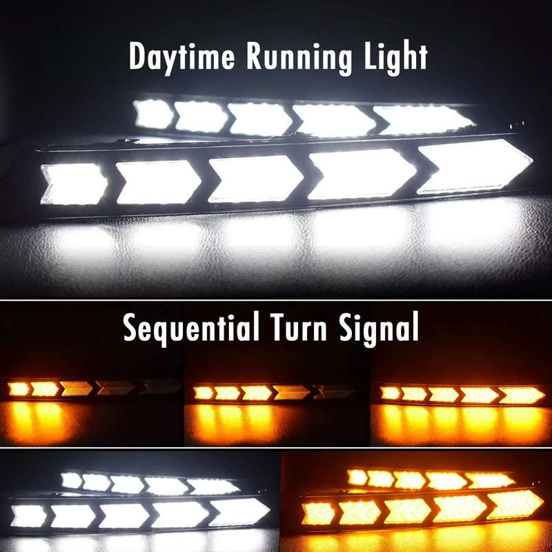 White/Amber Dynamic LED Daytime Running Lights, for Mazda CX-5 CX5 2017-21 Turn Signal Lamp