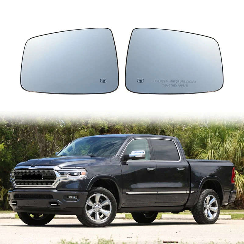 For 2009-2019 Dodge RAM 1500 2500 Car Front Heated Side Door Wing Rear View Mirror Lens Glass