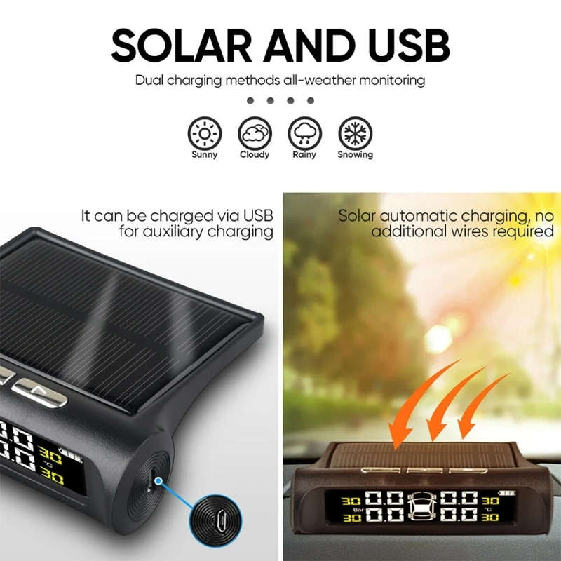 Vehicle-mounted Solar Wireless Tire Pressure Monitoring System