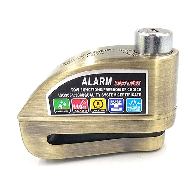 Alarm Lock Waterproof Motorcycle Alarm Lock Bike Lock Security Anti-Theft Lock Moto Disc Brake Ock