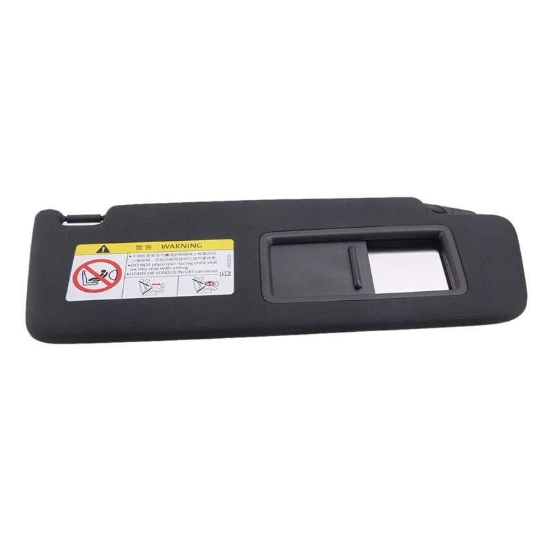 Right Side Car Interior Sun Visor Shade with Makeup Mirror Black for Golf MK7 2014-2017