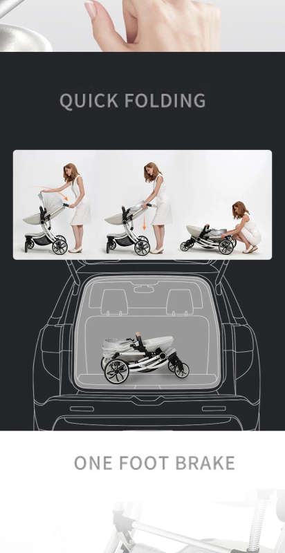 Baby Stroller High Landscape Carriage 2020 New 2 In 1 Infant Travel Pram Baby Carriage Portable Cart