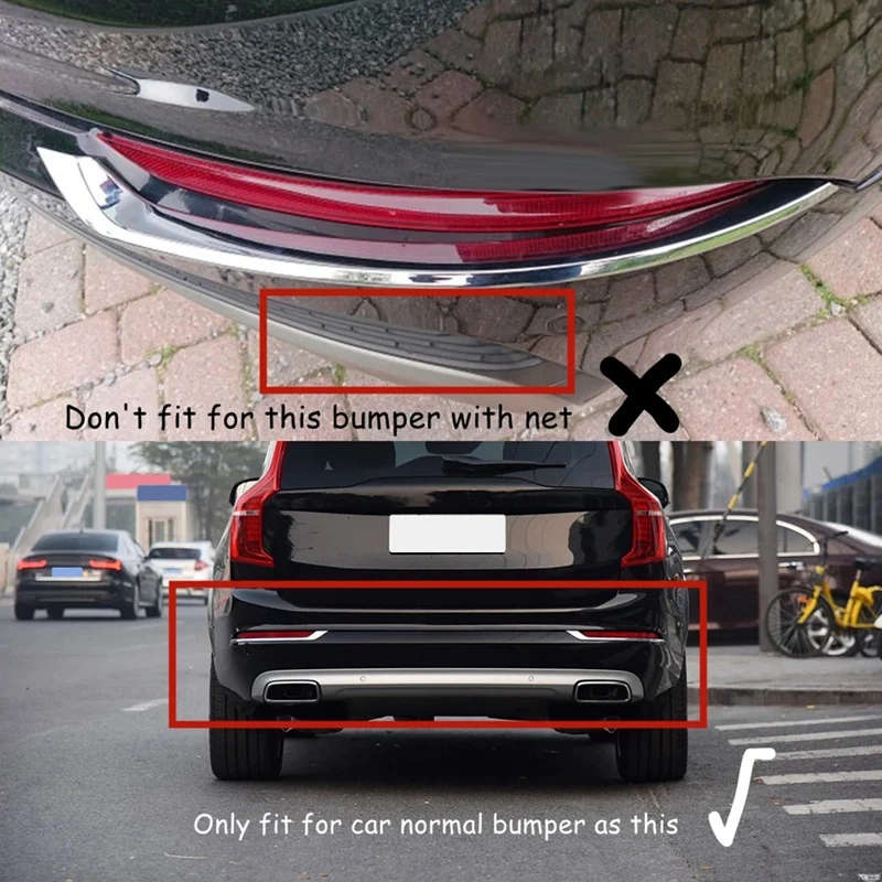 Car Chrome Front Rear Fog Light Tail Lamp Eyelid Cover Trim for VOLVO XC90 2016-2020