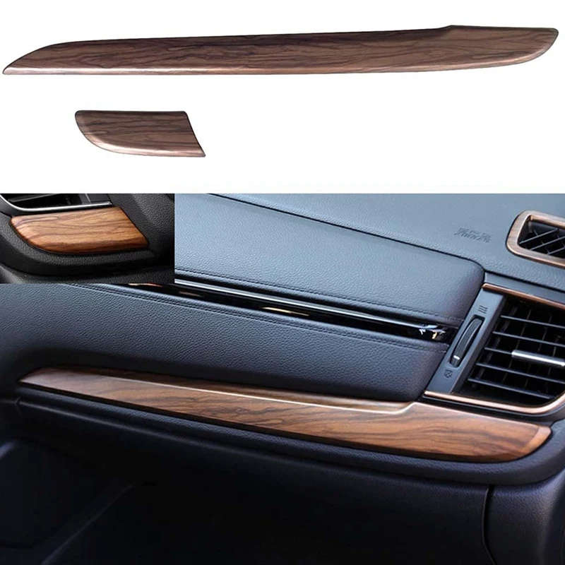 For Honda CRV CR-V 2017-21 Peach Wood Dashboard Panel Dial Trim Cover Center Console Decal Strips