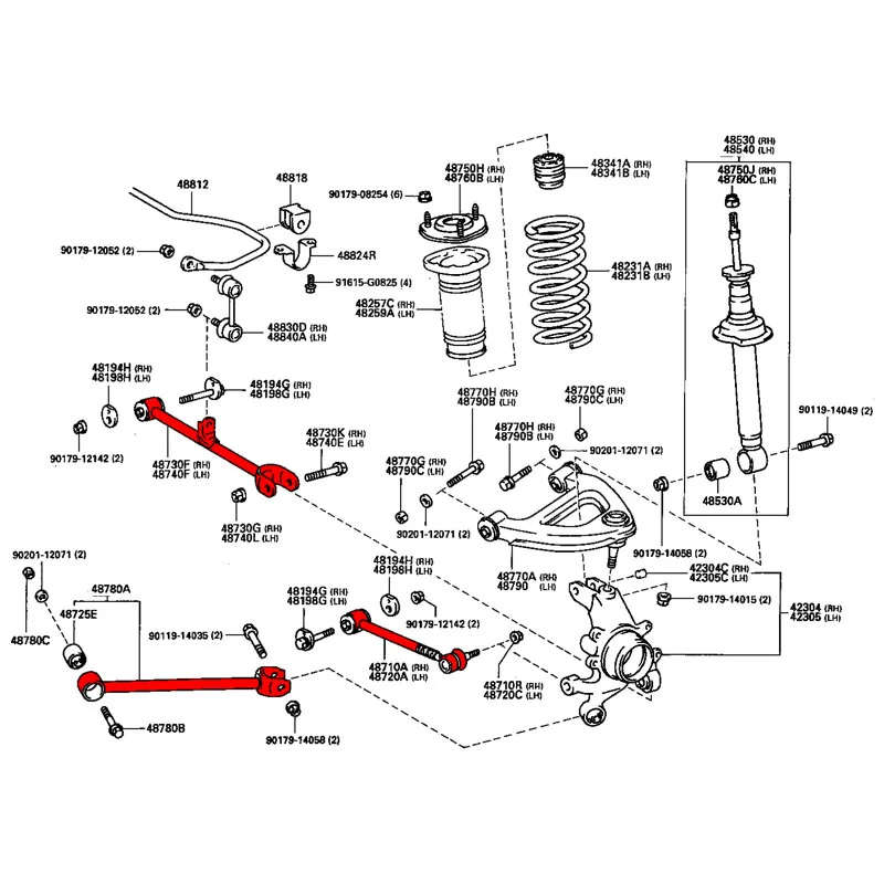 Adjustable Control Camber Arms Toe Kit Joints for TOYOT A CROW N