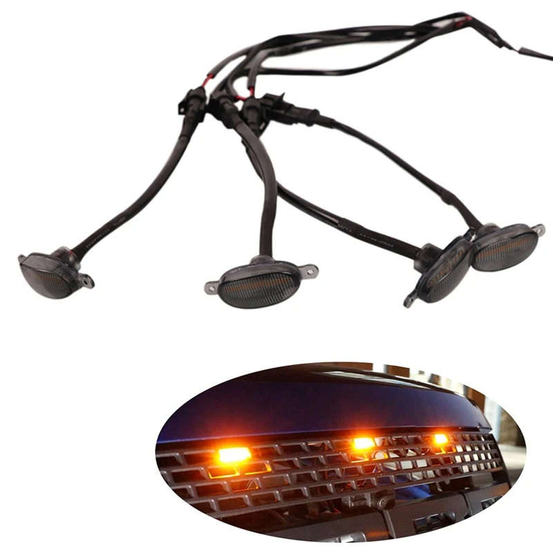 Car Bumper Front Grille Light Amber LED Grille Light for Toyota Kia Honda Mercedes Ford Chevrolet