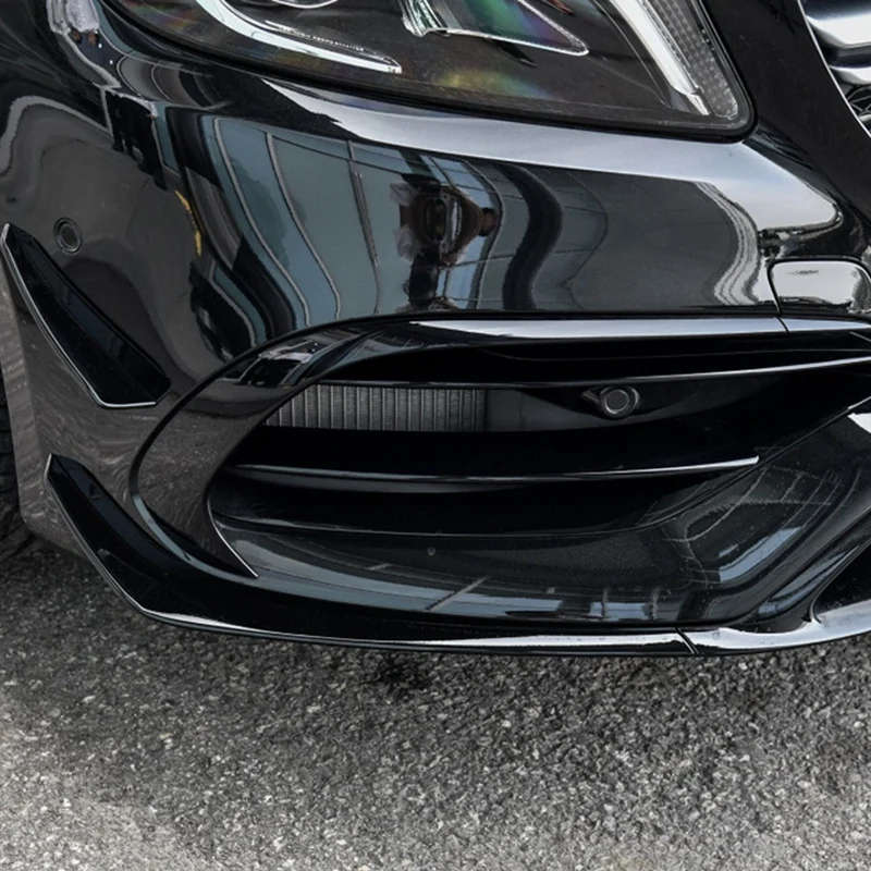 Front Bumper Under Splitter Spoiler Canards Air Knife for Benz a Class W176 A180 A200 A220 A250 AMG