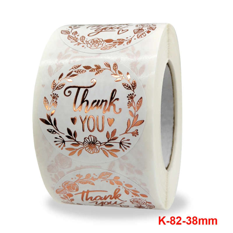 100pcs/roll 1.5inch Round "Rose Gold" Kraft Paper Stickers Adhesive Labels Ref 07
