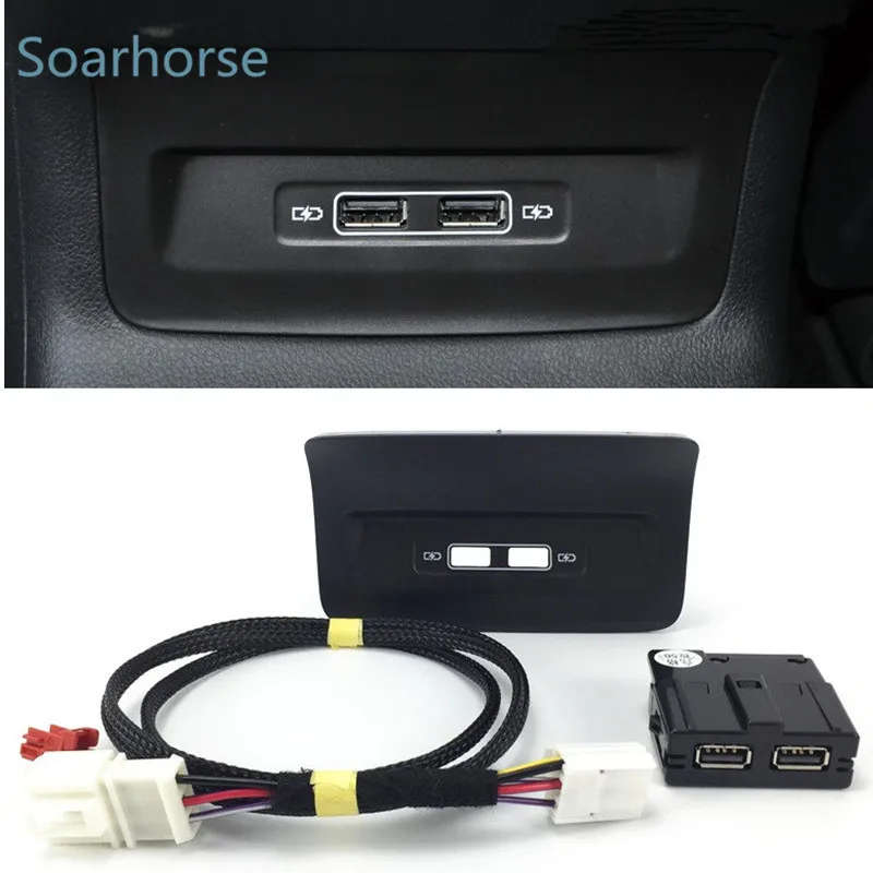 OEM Rear Console USB Socket Armrest Type C USB Adapter For Skoda Kodiaq Karoq Kodiak