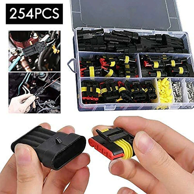 Waterproof Connectors Kit Automotive Solder Wire Quick Connector Electrical 1-6 Pin Plug